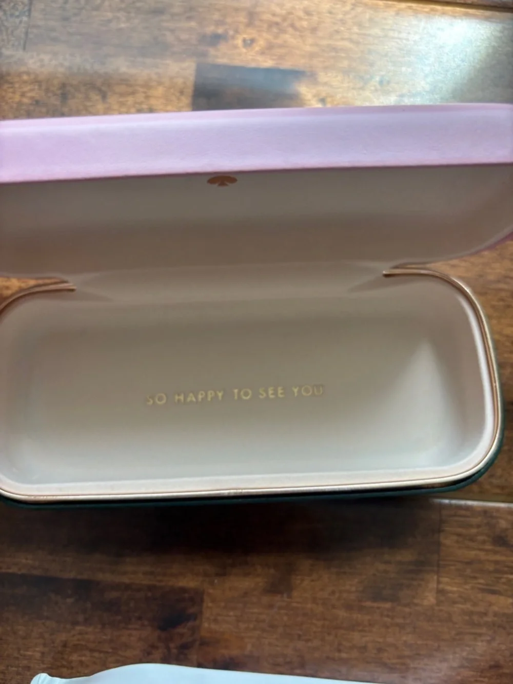 kate spade Pink Hard Shell Eyewear Case with Gold Logo